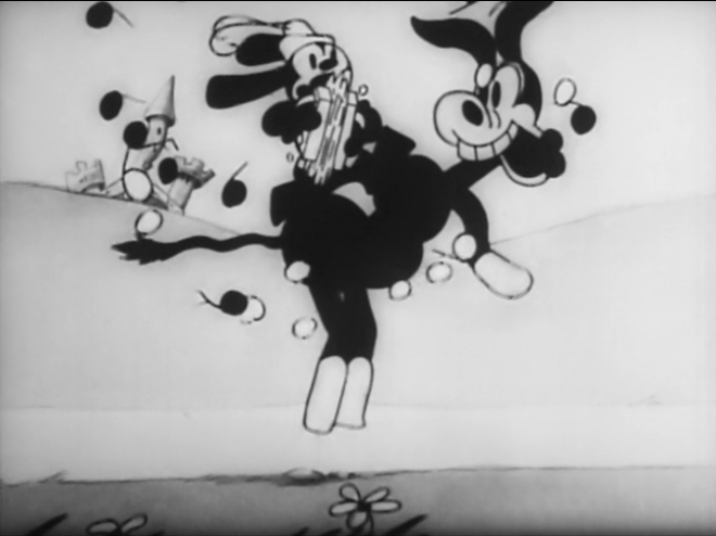 Introduction: Oswald established as wandering minstrel with donkey sidekick
